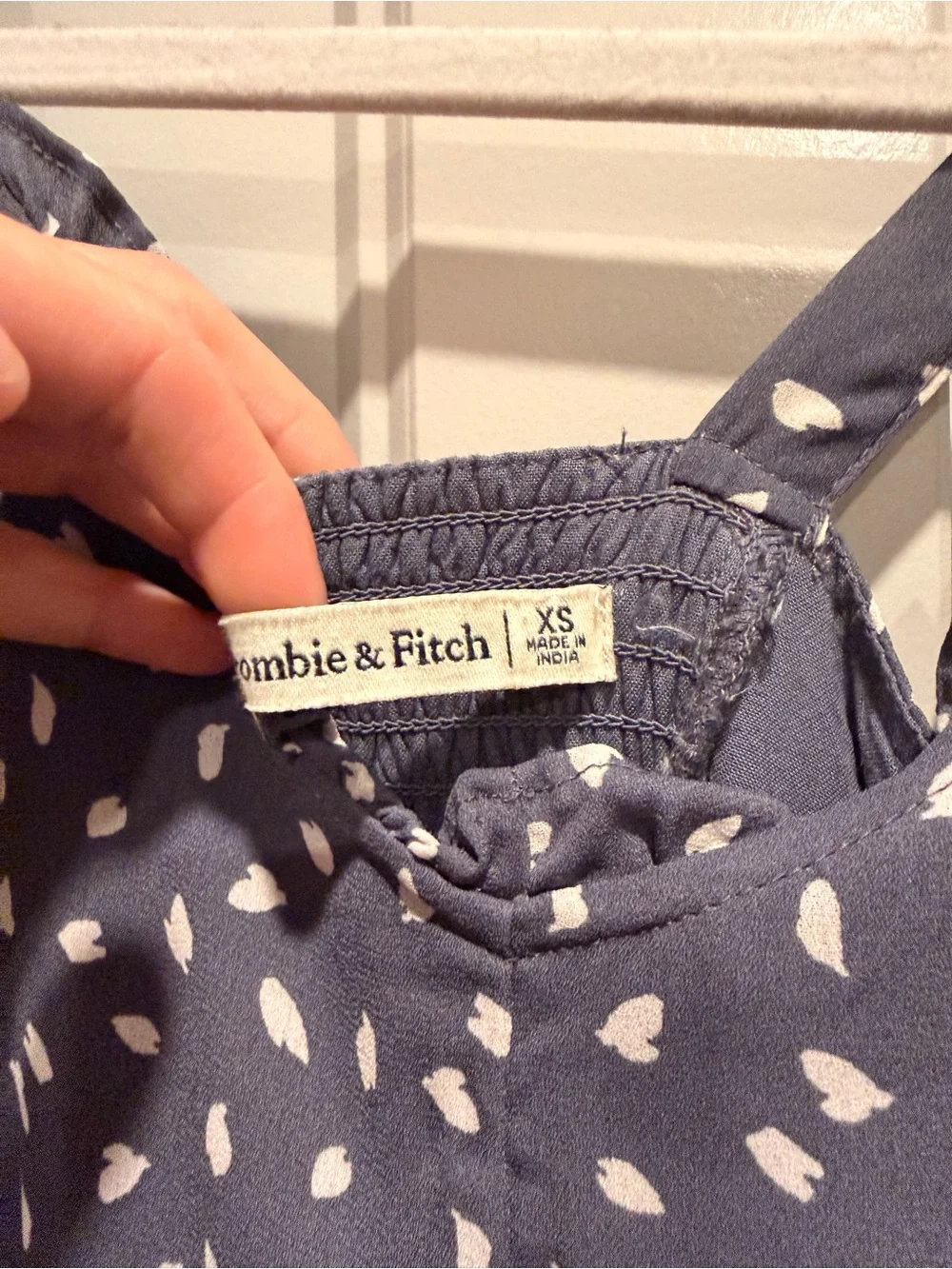 Abercrombie & Fitch Blue Print Tie-Shoulder Maxi Dress